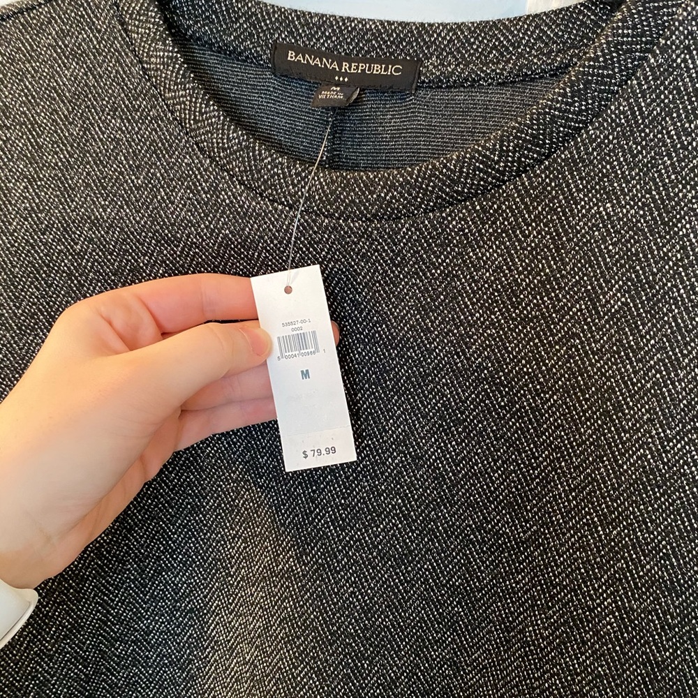 NWT Banana Republic Grey Tweed Shift Dress - Picture 5 of 7